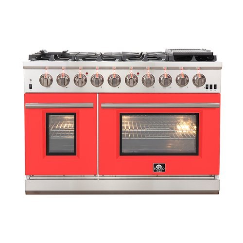 Forno Appliances - Capriasca 6.58 Cu. Ft. Freestanding Gas Range with Convection Ovens - Red Door