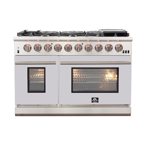 Forno Appliances - Capriasca 6.58 Cu. Ft. Freestanding Gas Range with Convection Ovens - White Door