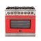 Forno Appliances - Capriasca 5.36 Cu. Ft. Freestanding Dual Fuel Electric Range with Convection Oven - Red Door-Front_Standard