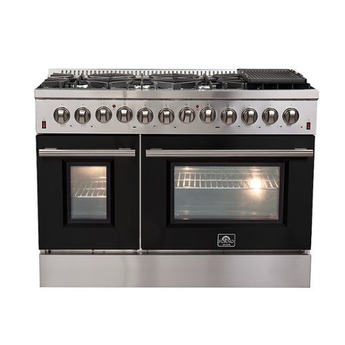 Forno Appliances - Galiano 6.58 Cu. Ft. Freestanding Dual Fuel Electric Range with Convection Oven - Black Door