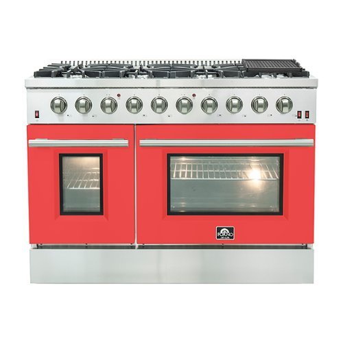 Forno Appliances - Galiano 6.58 Cu. Ft. Freestanding Gas Range with Convection Oven - Red Door