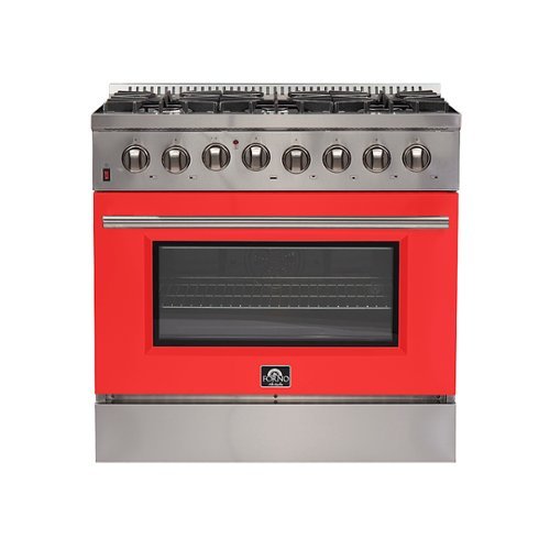 Forno Appliances - Galiano 5.36 Cu. Ft. Freestanding Dual Fuel Electric Range with Convection Oven - Red Door
