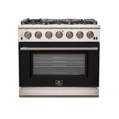 Forno Appliances - Capriasca 5.36 Cu. Ft. Freestanding Gas Range with Convection Oven - Black Door