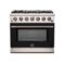 Forno Appliances - Capriasca 5.36 Cu. Ft. Freestanding Gas Range with Convection Oven - Black-Front_Standard