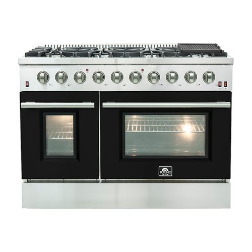 Forno Appliances - Galiano 6.58 Cu. Ft. Freestanding Gas Range with Convection Oven - Black Door
