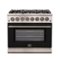 Forno Appliances - Capriasca 5.36 Cu. Ft. Freestanding Dual Fuel Electric Range with Convection Oven - Black Door-Front_Standard