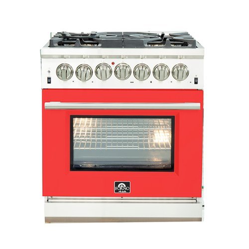 Forno Appliances - Capriasca 4.32 Cu. Ft. Freestanding Dual Fuel Electric Range with Convection Oven - Red Door