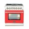 Forno Appliances - Capriasca 4.32 Cu. Ft. Freestanding Dual Fuel Electric Range with Convection Oven - Red Door-Front_Standard