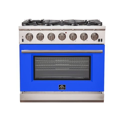 Forno Appliances - Capriasca 5.36 Cu. Ft. Freestanding Gas Range with Convection Oven - Blue Door