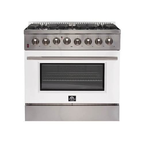 Forno Appliances - Galiano 5.36 Cu. Ft. Freestanding Dual Fuel Electric Range with Convection Oven - White Door