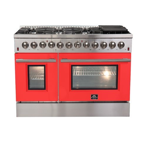 Forno Appliances - Galiano 6.58 Cu. Ft. Freestanding Dual Fuel Electric Range with Convection Oven - Red Door