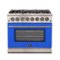 Forno Appliances - Capriasca 5.36 Cu. Ft. Freestanding Dual Fuel Electric Range with Convection Oven - Blue-Front_Standard