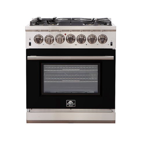 Forno Appliances - Capriasca 4.32 Cu. Ft. Freestanding Gas Range with Convection Oven - Black Door