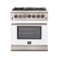 Forno Appliances - Capriasca 4.32 Cu. Ft. Freestanding Gas Range with Convection Oven - White-Front_Standard