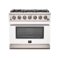 Forno Appliances - Capriasca 5.36 Cu. Ft. Freestanding Gas Range with Convection Oven - White-Front_Standard