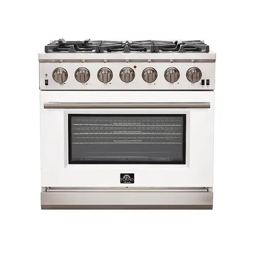 Front. Forno Appliances - Capriasca 5.36 Cu. Ft. Freestanding Gas Range with Convection Oven - White Door - White.