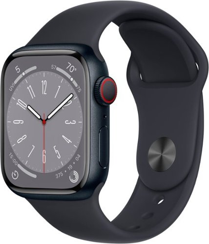 

Apple Watch Series 8 GPS + Cellular 41mm Midnight Aluminum Case with Midnight Sport Band - S/M - Midnight (Verizon)