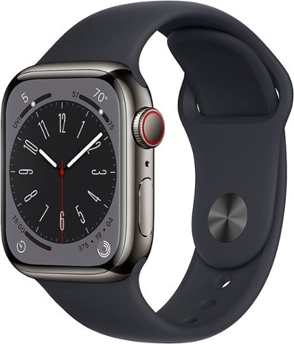 

Apple Watch Series 8 GPS + Cellular 41mm Graphite Stainless Steel Case with Midnight Sport Band - S/M - Midnight (Verizon)