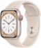 Apple Watch Series 8 (GPS + Cellular) 45mm Aluminum Case with Starlight Sport Band - M/L - Starlight (Verizon)-Front_Standard 