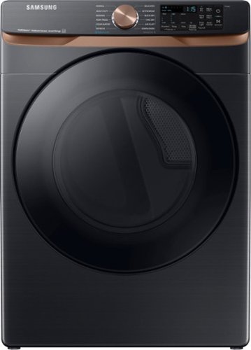 Samsung - 7.5 Cu. Ft. Stackable Smart Electric Dryer with Steam and Sensor Dry - Brushed Black