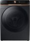 Samsung - 4.6 cu. ft. Large Capacity AI Smart Dial Front Load Washer with Auto Dispense - Brushed Black-Front_Standard
