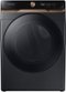 Samsung - 7.5 Cu. Ft. Stackable Smart Gas Dryer with Steam and Super Speed Dry - Brushed Black-Front_Standard