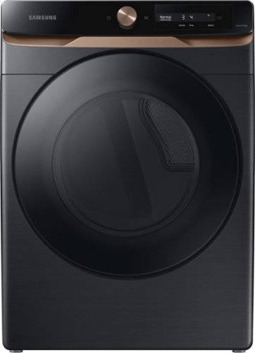 Samsung - 7.5 Cu. Ft. Stackable Smart Electric Dryer with Steam and Super Speed Dry - Brushed Black