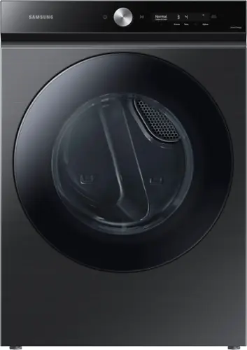 Front. Samsung - BESPOKE 7.6 Cu. Ft. Stackable Smart Gas Dryer with Steam and Super Speed Dry - Brushed Black.