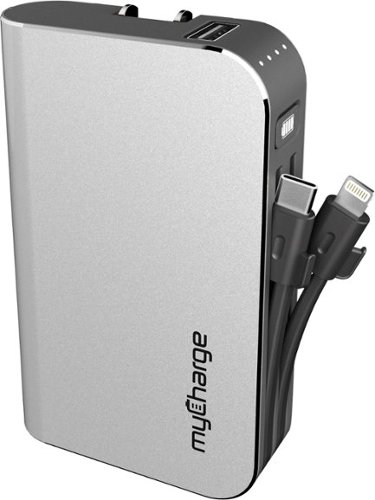 myCharge - HUB Universal 4400mAh All-In-One Charger for any Apple or Android Device - Silver