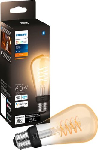 Philips - Hue White Filament ST19 Smart LED Bulb - Amber