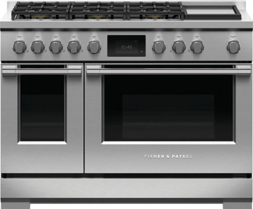 Fisher & Paykel - Professional 6.9 Cu. Ft. Built-in Double Oven Dual Fuel 6 Burner with Griddle and Self-Cleaning LPG - Stainless Steel/Black Glass