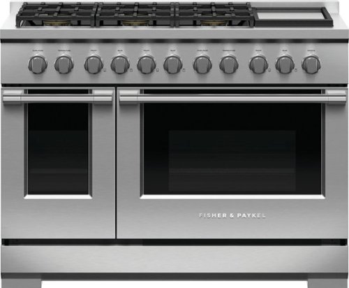 Fisher & Paykel - 7.7 Cu. Ft. Freestanding Double Oven Gas Convection Range with Griddle, LPG - Stainless Steel