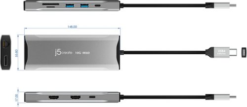 j5create 4K60 Elite USB-C Triple-Monitor 10Gbps Mini Dock - Space Gray BUY IN MIDDLE EAST