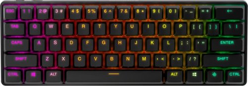  SteelSeries - Apex Pro Mini 60% Wireless Mechanical OmniPoint 2.0 Adjustable Actuation Switch Gaming Keyboard with RGB Backlighting - Black