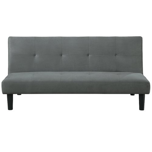 Serta - Englewood Convertible Sofa - Dark Grey-Front_Standard 