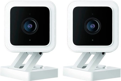  Wyze - Cam v3 with Color Night Vision, 1080p HD Indoor/Outdoor Security Camera, Alexa and Google Assistant, 2-Pack - White