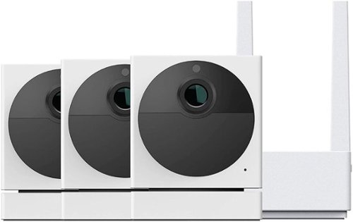 Wyze - Cam Outdoor v2 3-Camera Wire Free 1080p Surveillance System - White