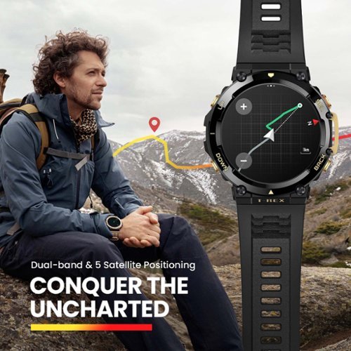 Amazfit T-Rex 2 Outdoor Smartwatch 35.3mm Polymer Alloy - Astro Black and Gold BUY IN SINGAPORE