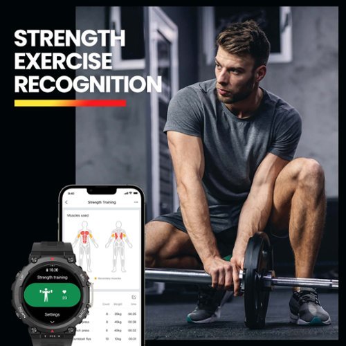 Amazfit T-Rex 2 Outdoor Smartwatch 35.3mm Polymer Alloy - Astro Black and Gold BUY IN UAE