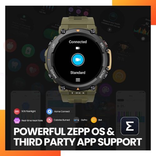 Amazfit T-Rex 2 Outdoor Smartwatch 35.3mm Polymer Alloy - Astro Black and Gold BUY IN DUBAI