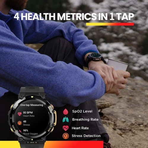 Amazfit T-Rex 2 Outdoor Smartwatch 35.3mm Polymer Alloy - Astro Black and Gold BUY IN SAUDI ARABIA
