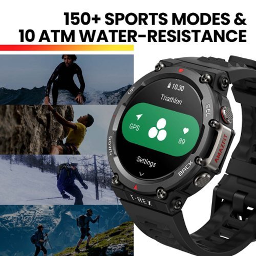 Amazfit T-Rex 2 Outdoor Smartwatch 35.3mm Polymer Alloy - Astro Black and Gold BUY IN UK