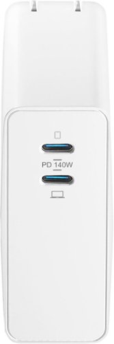 Insignia™ 140W Dual Port USB-C Compact Wall Charger Kit for MacBook Pro 16”, Smartphone, and Tablet - White GLOBAL SHIPPING