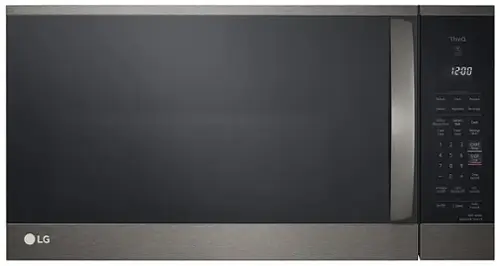 Front. LG - 1.8 Cu. Ft. Over-the-Range Microwave with Sensor Cooking and EasyClean - PrintProof Black Stainless Steel.