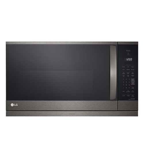 LG - 2.1 cu ft Over-the-Range Microwave with Easy Clean - PrintProof Black Stinless Steel