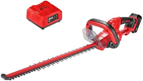 Skil - PWR CORE 20 22-In Hedge Trimmer with Battery and Charger - Red/black