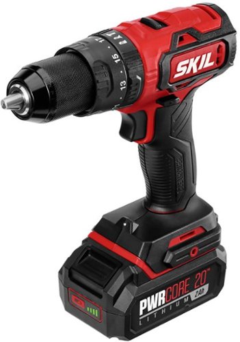 Skil - PWR CORE 20 Brushless 20V 1/2-In Hammer Drill Kit with PWR JUMP Charger - Red