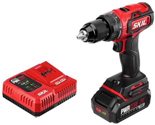 Image of Skil - PWR CORE 20 Brushless 20V 1/2-In Drill Driver Kit with PWR JUMP Charger - Red