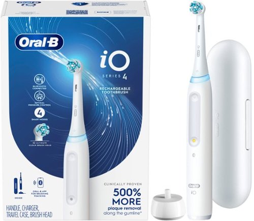 Oral-B iO Series 4 Rechargeable Electric Toothbrush w/Brush Head - White SHOP ONLINE