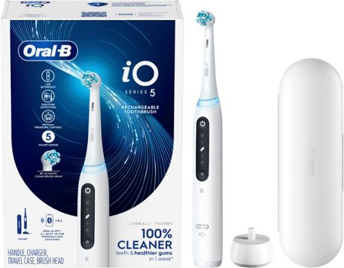 Oral-B iO Series 5 Rechargeable Electric Toothbrush w/Brush Head - White WORLDWIDE DELIVERY